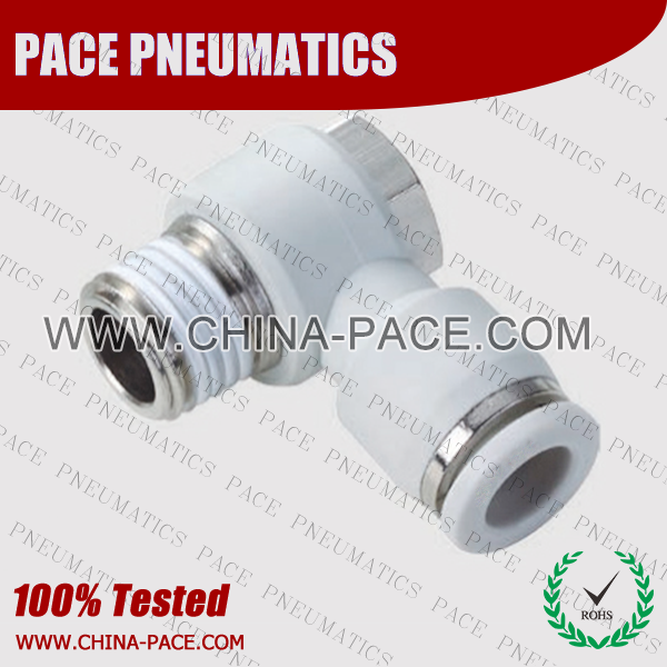 Male Banjo Elbow Grey Color Pneumatic Fittings, White Push To Connect Fittings, Air Fittings, white color push in fittings, Push In Air Fittings, Composite Push In Fittings, Polymer push to connect Fittings, Air Flow Speed Control valve, Hand Valve, pneumatic component